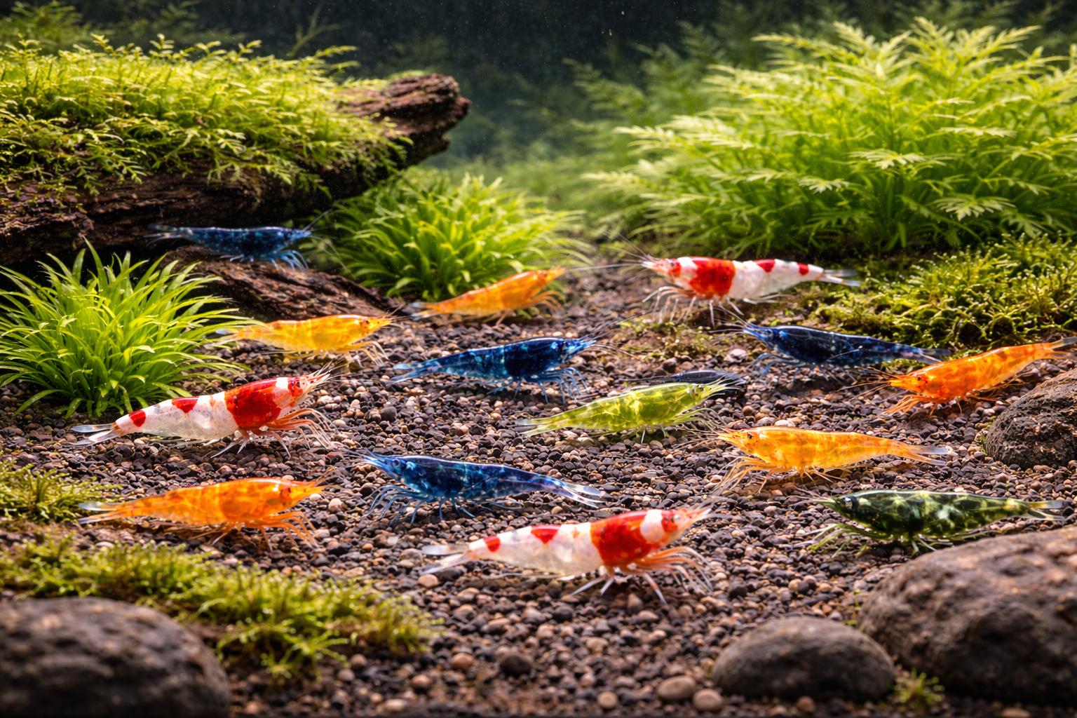 Shrimp World featured shrimp in planted tank